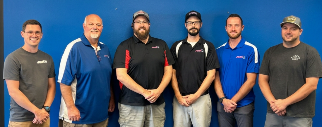 Sales Team: Kevin Jansen, Kelly Wildes, Pat Baker, Ben Lepien, Ian Olszewski, and Chris Wolf at JWR Inc. 